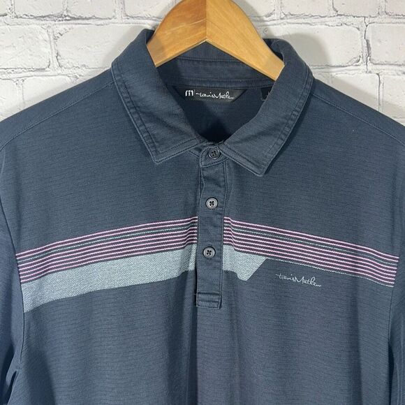 Travis Matthew Black Pink Golf Polo Short Sleeve Shirt Mens L Large - Picture 2 of 9